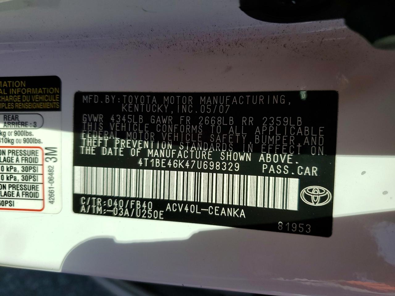 Toyota Camry Le