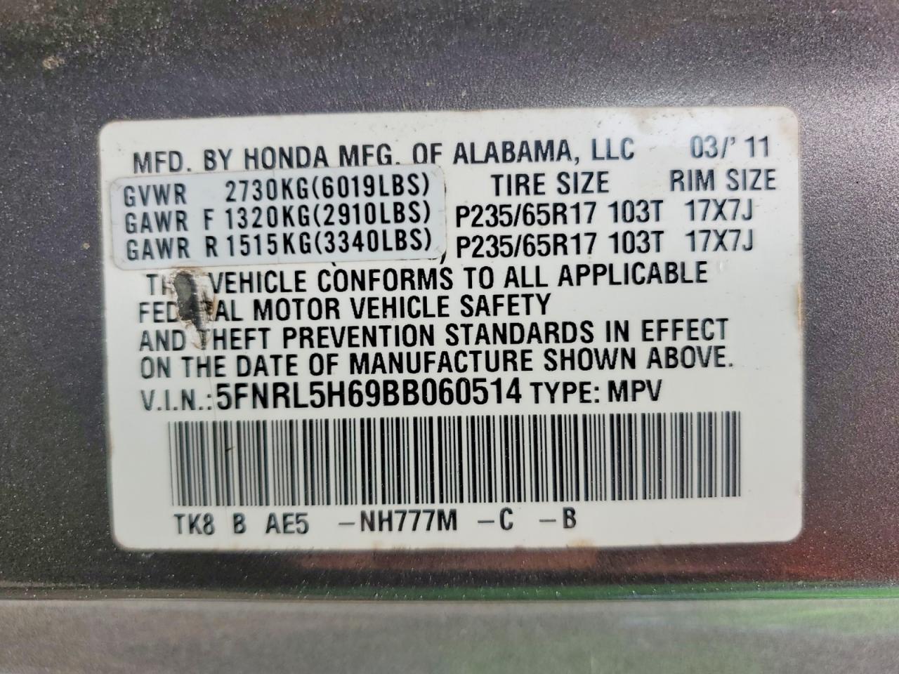 Honda Odyssey Exl