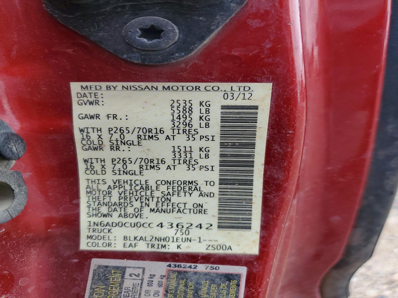 Nissan Frontier Sv V6