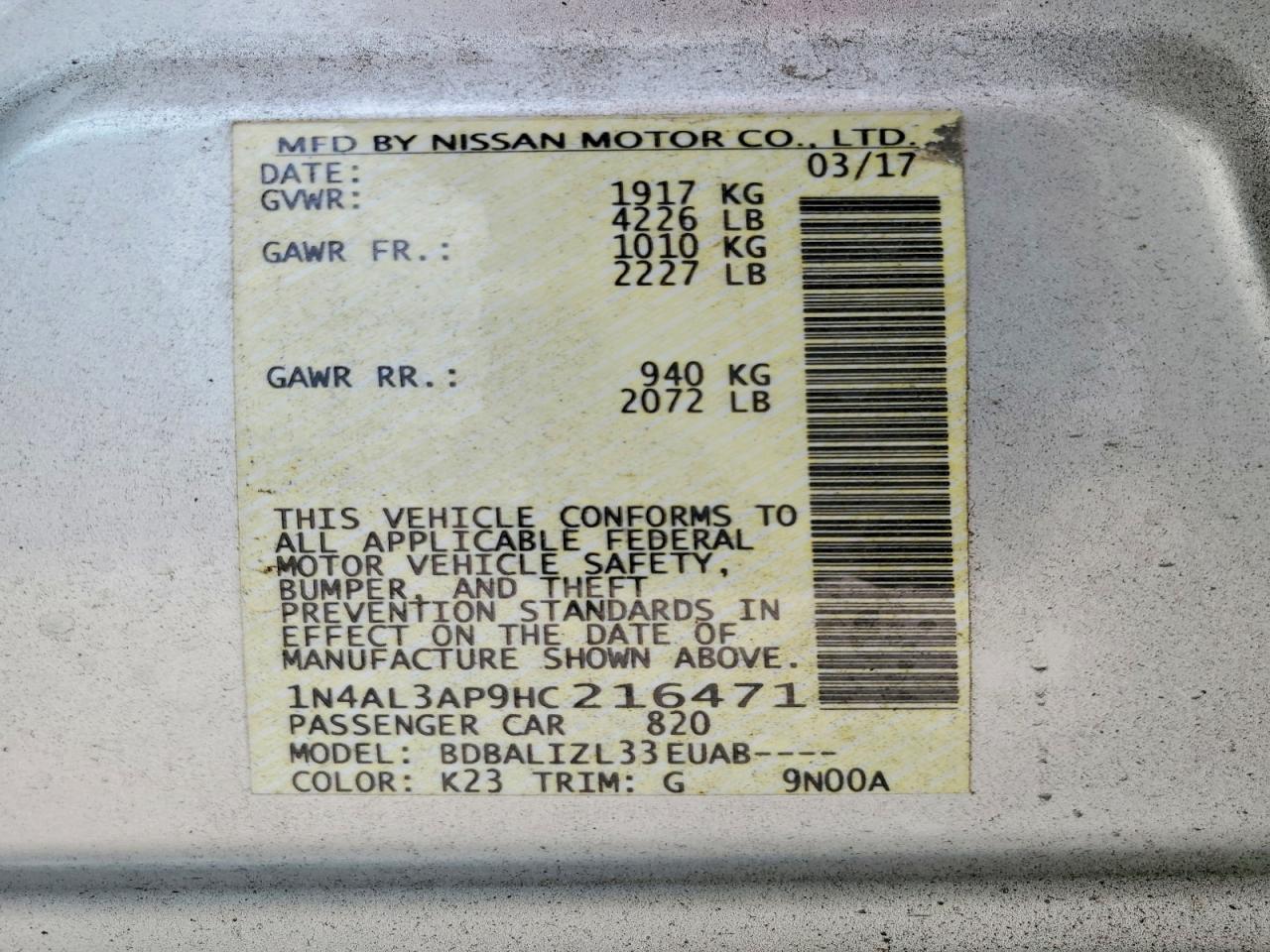Nissan Altima 2.5 Sv