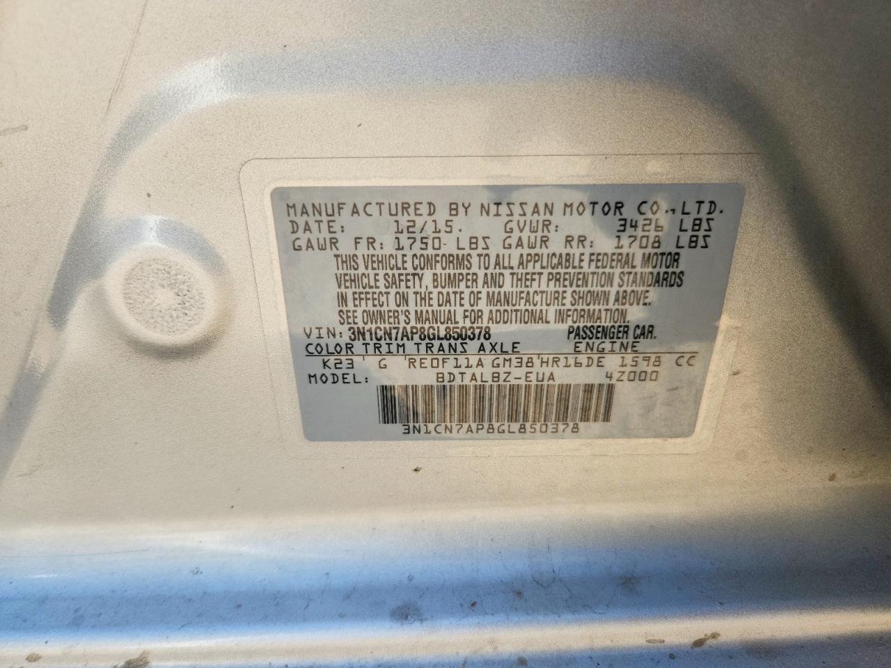 Nissan Versa 1.6 Sv