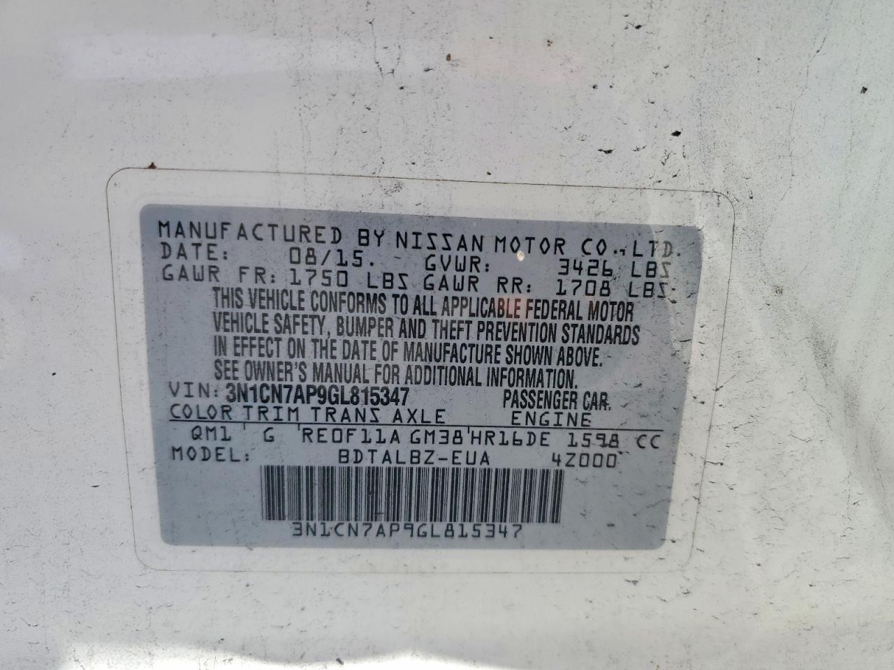 Nissan Versa 1.6 Sv
