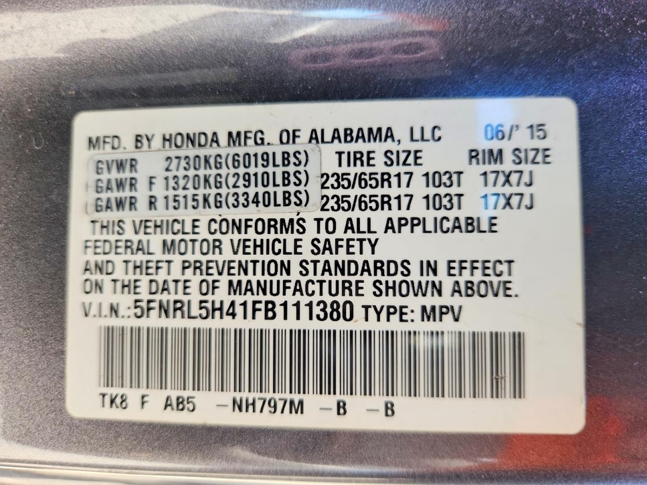 Honda Odyssey Ex