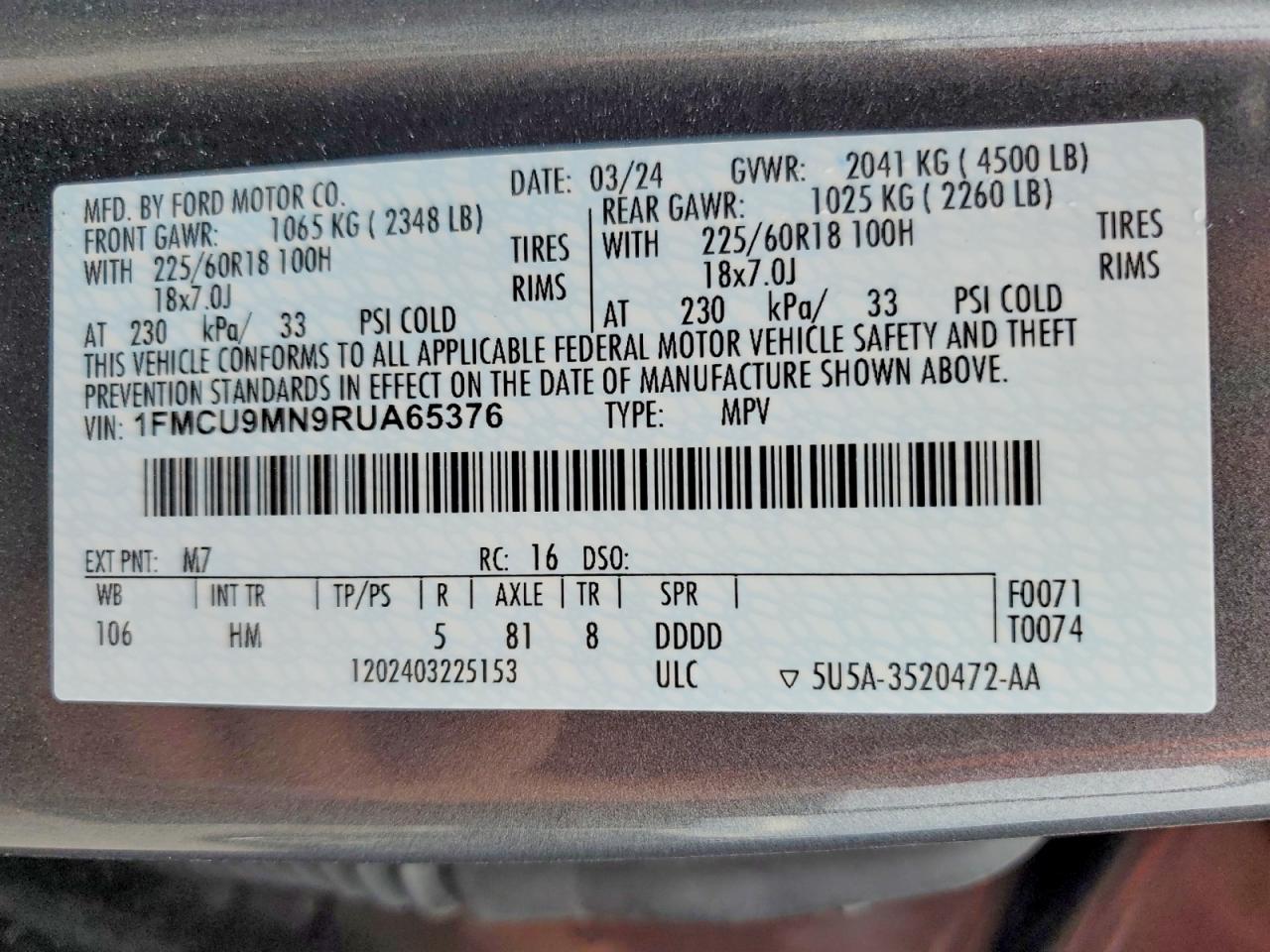 Ford Escape St Line