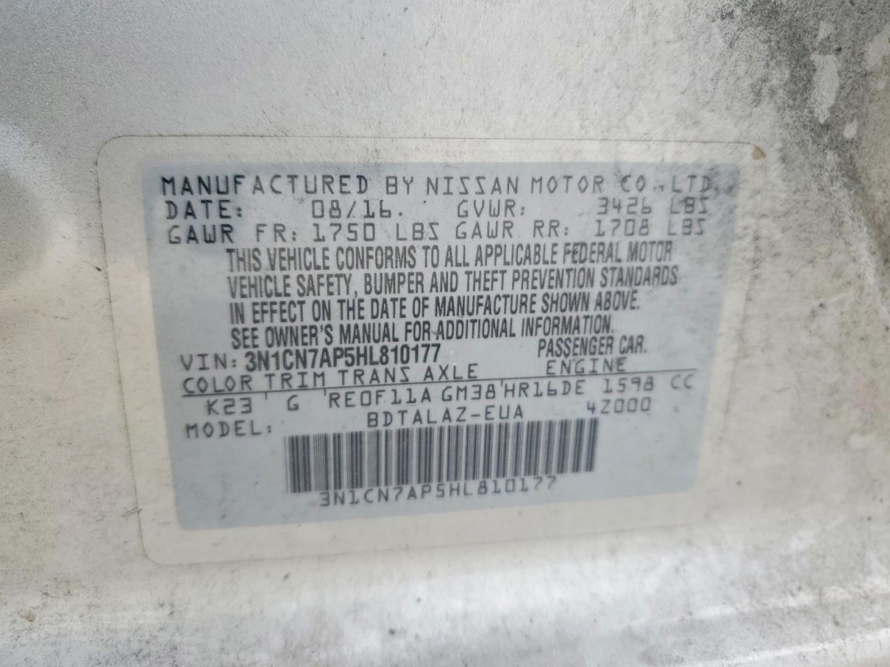 Nissan Versa 1.6 S Plus