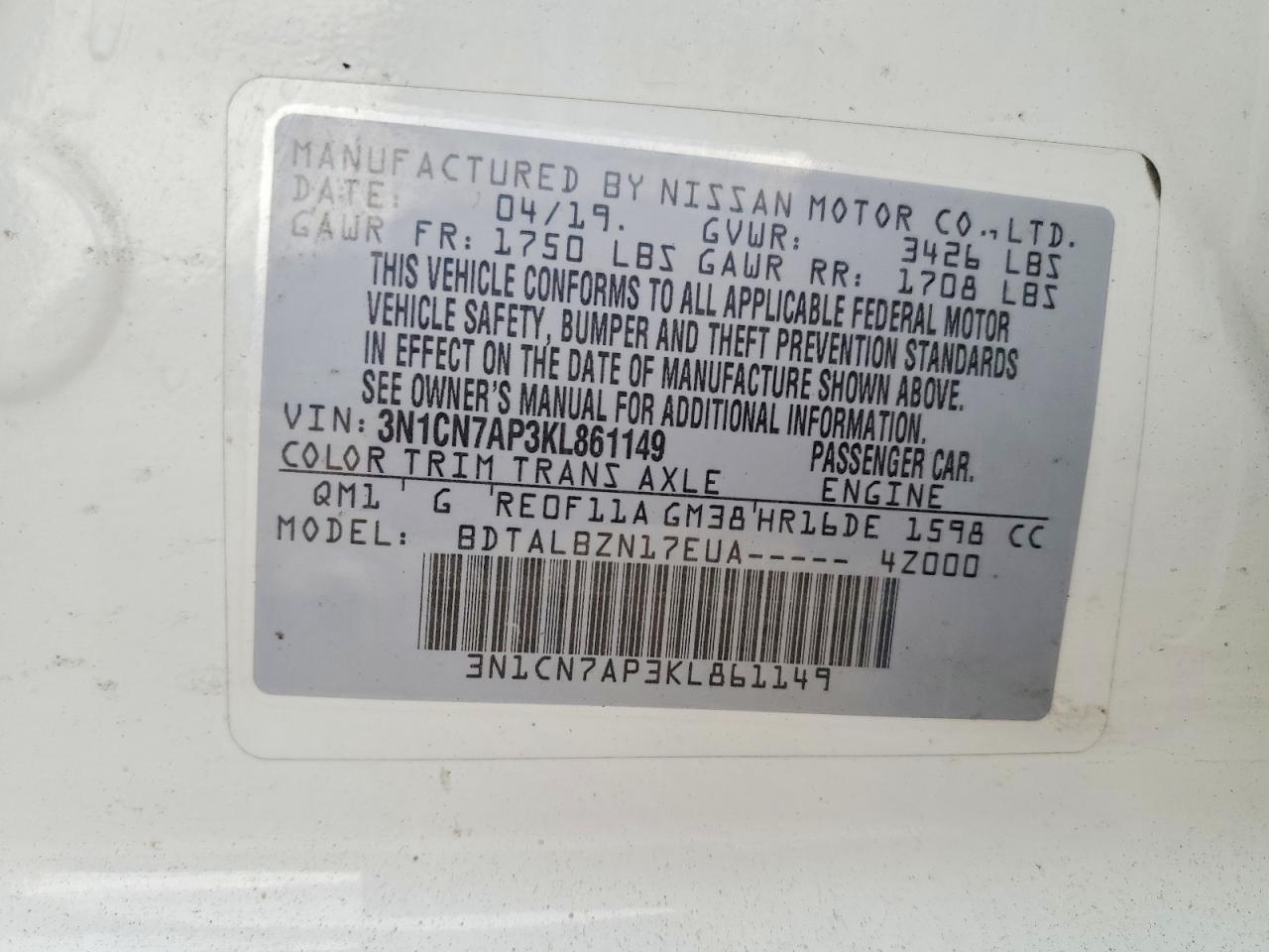 Nissan Versa Sv