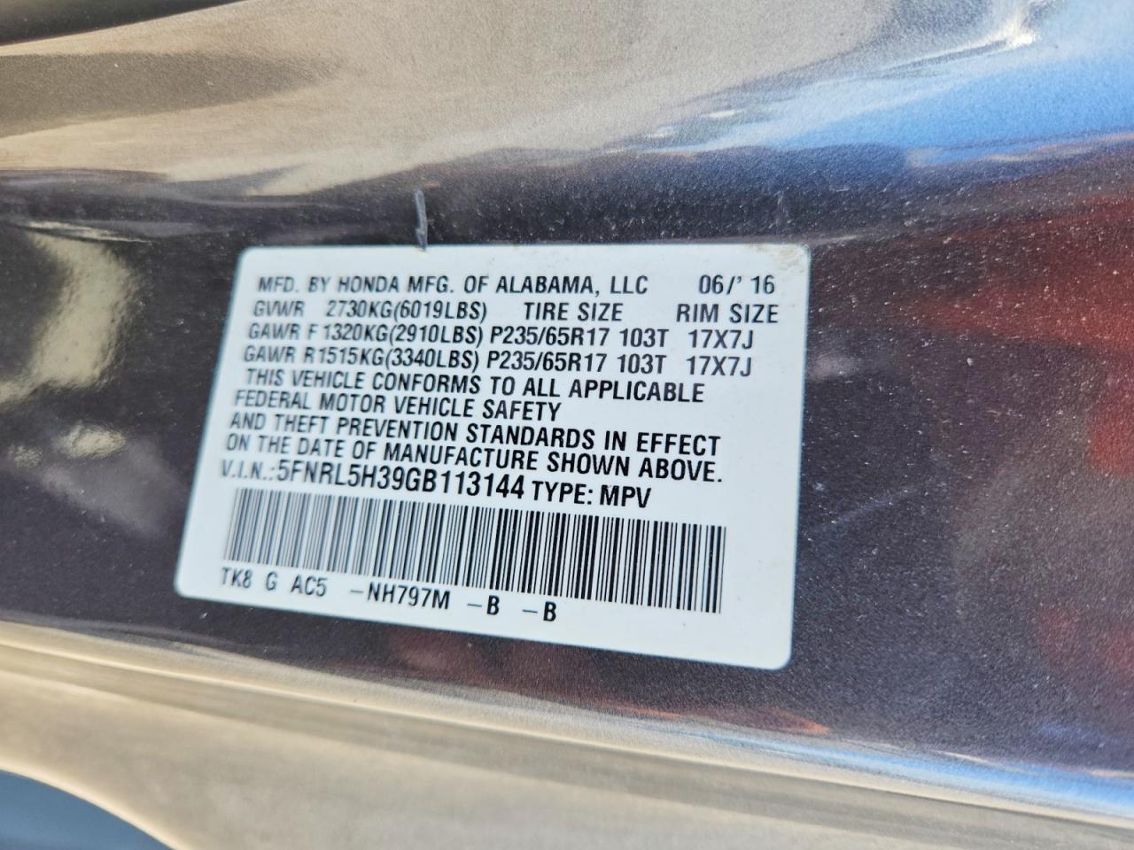 Honda Odyssey Se
