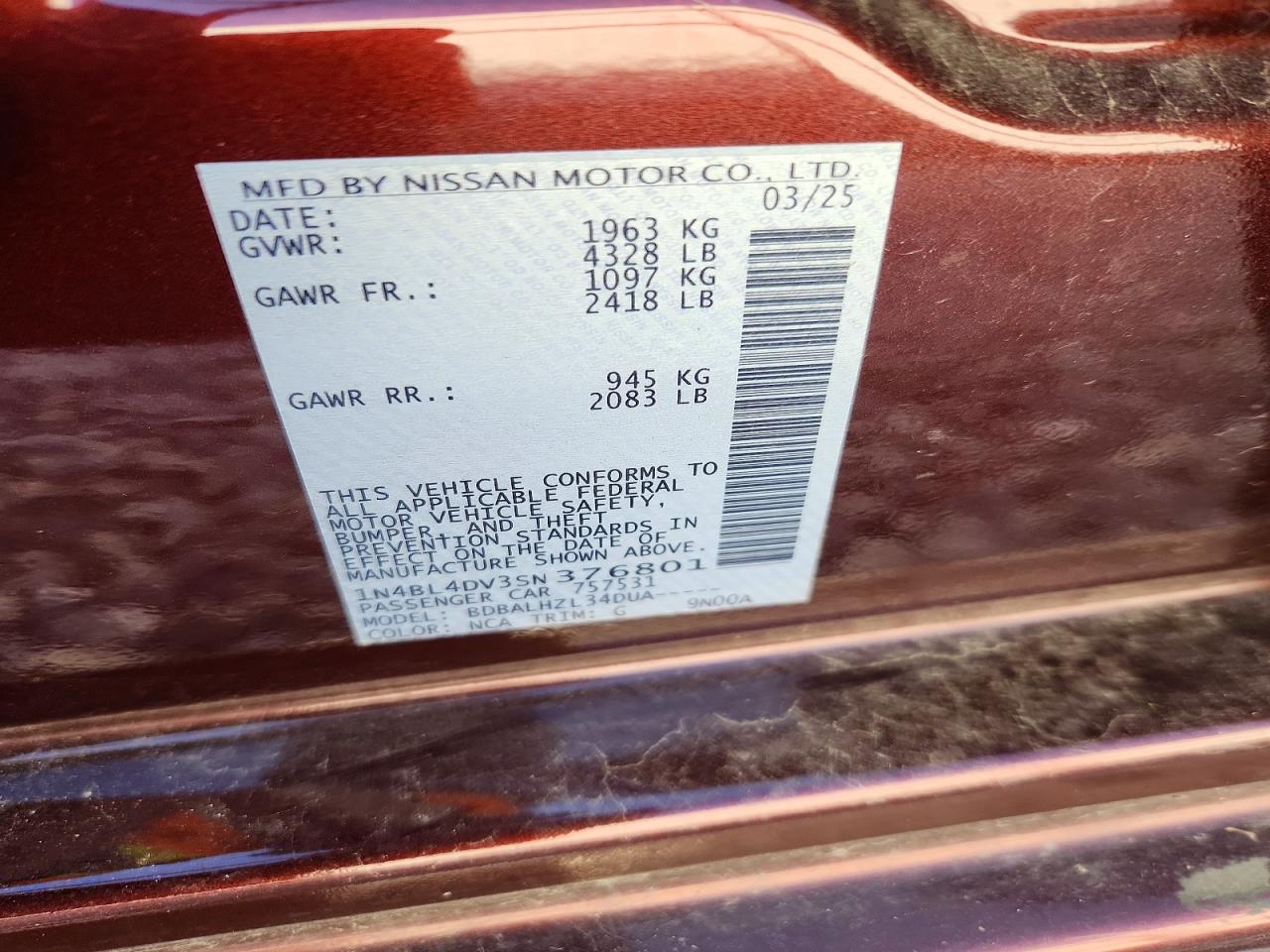 Nissan Altima Sv