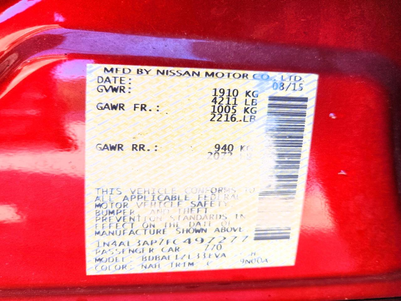 Nissan Altima 2.5 Sv