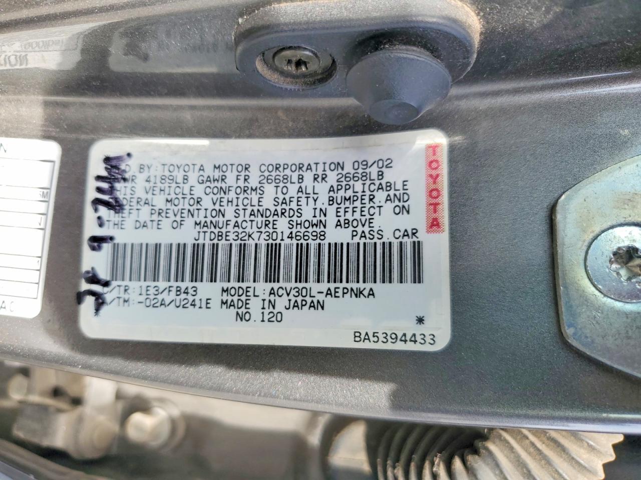 Toyota Camry Le