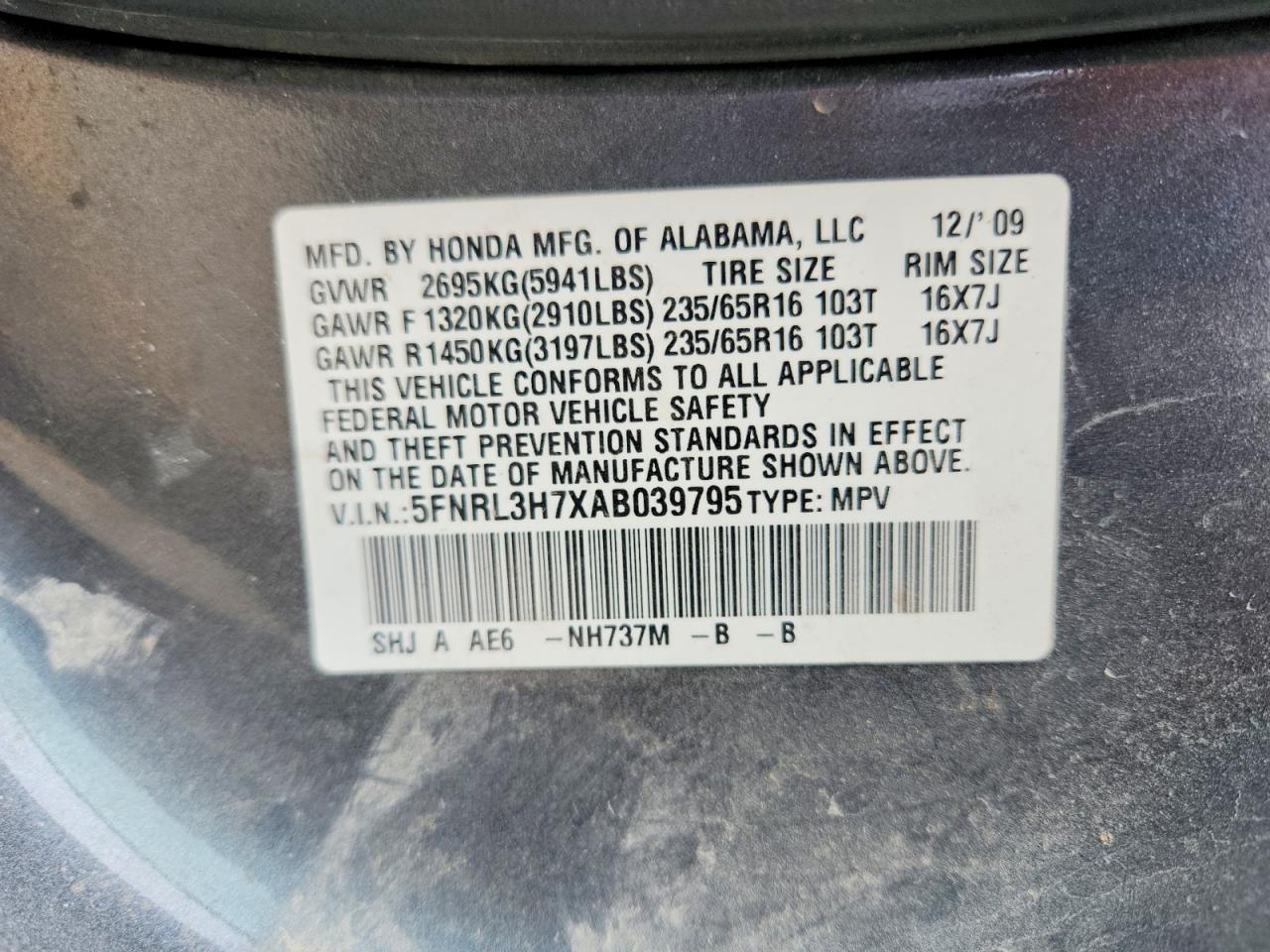 Honda Odyssey Exl
