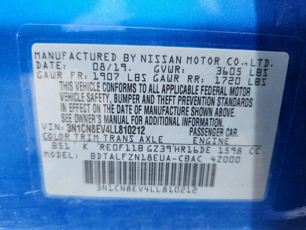 Nissan Versa Sv