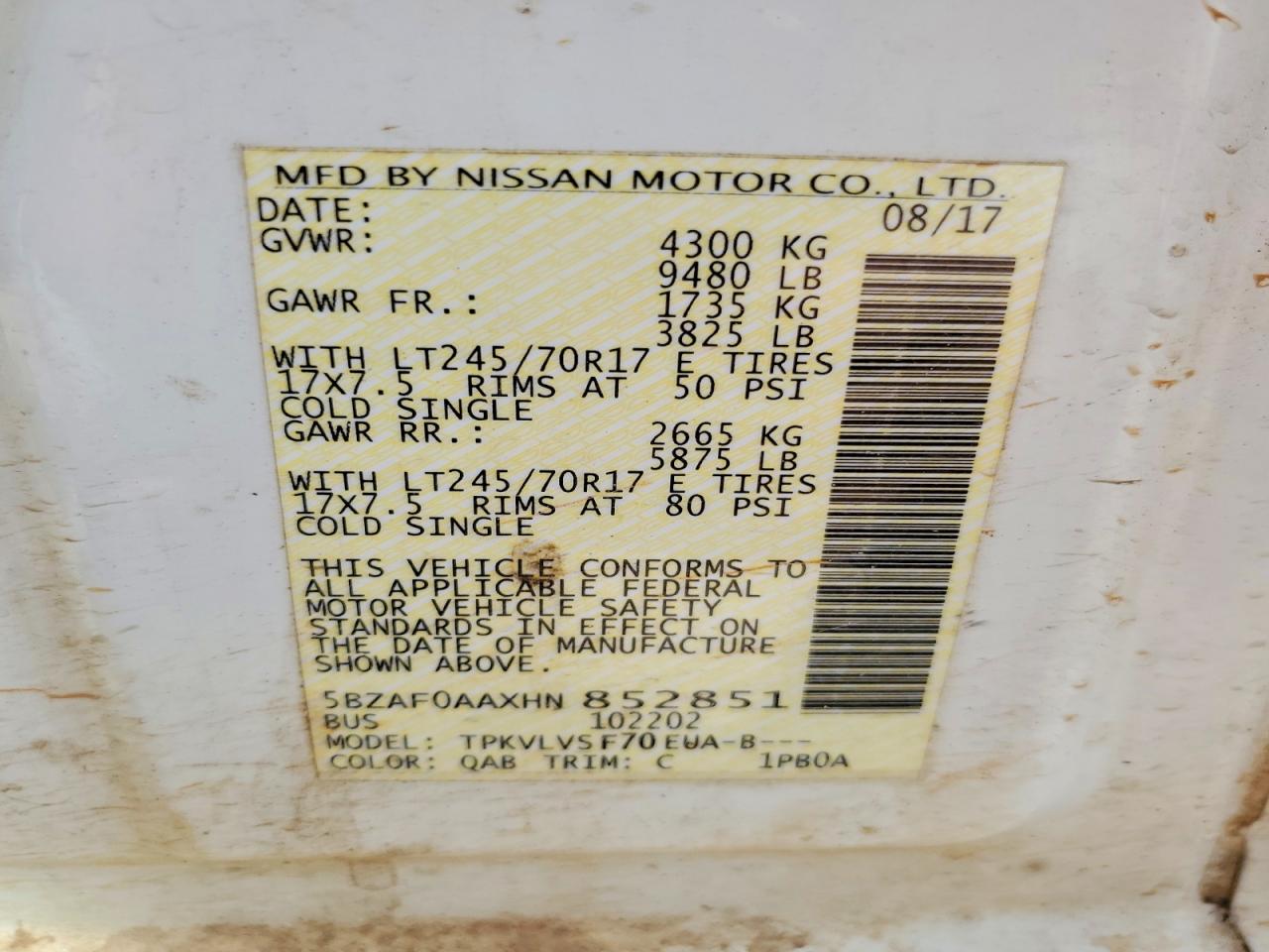 Nissan Nv 3500 Hd Sl