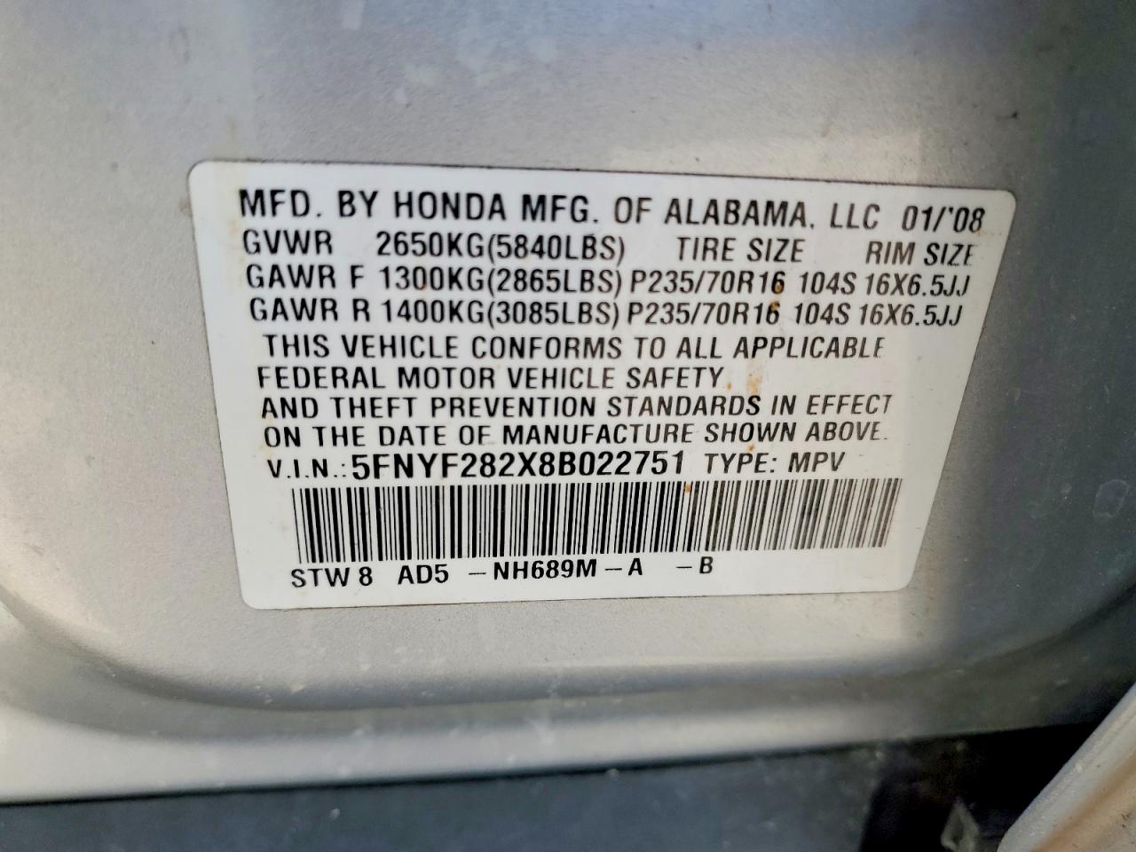 Honda Pilot Vp