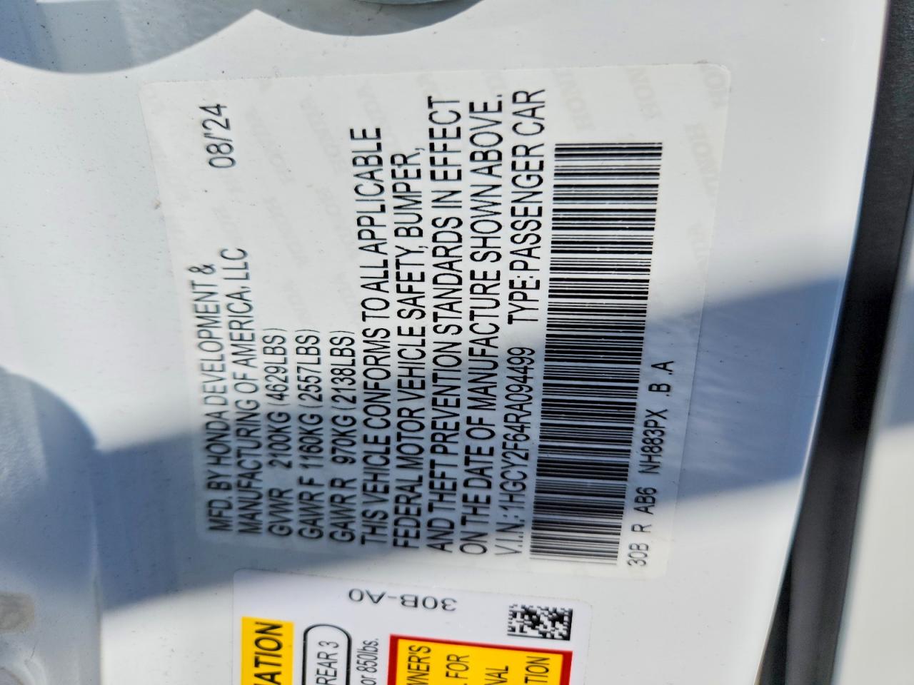 Honda Accord Hybrid Exl