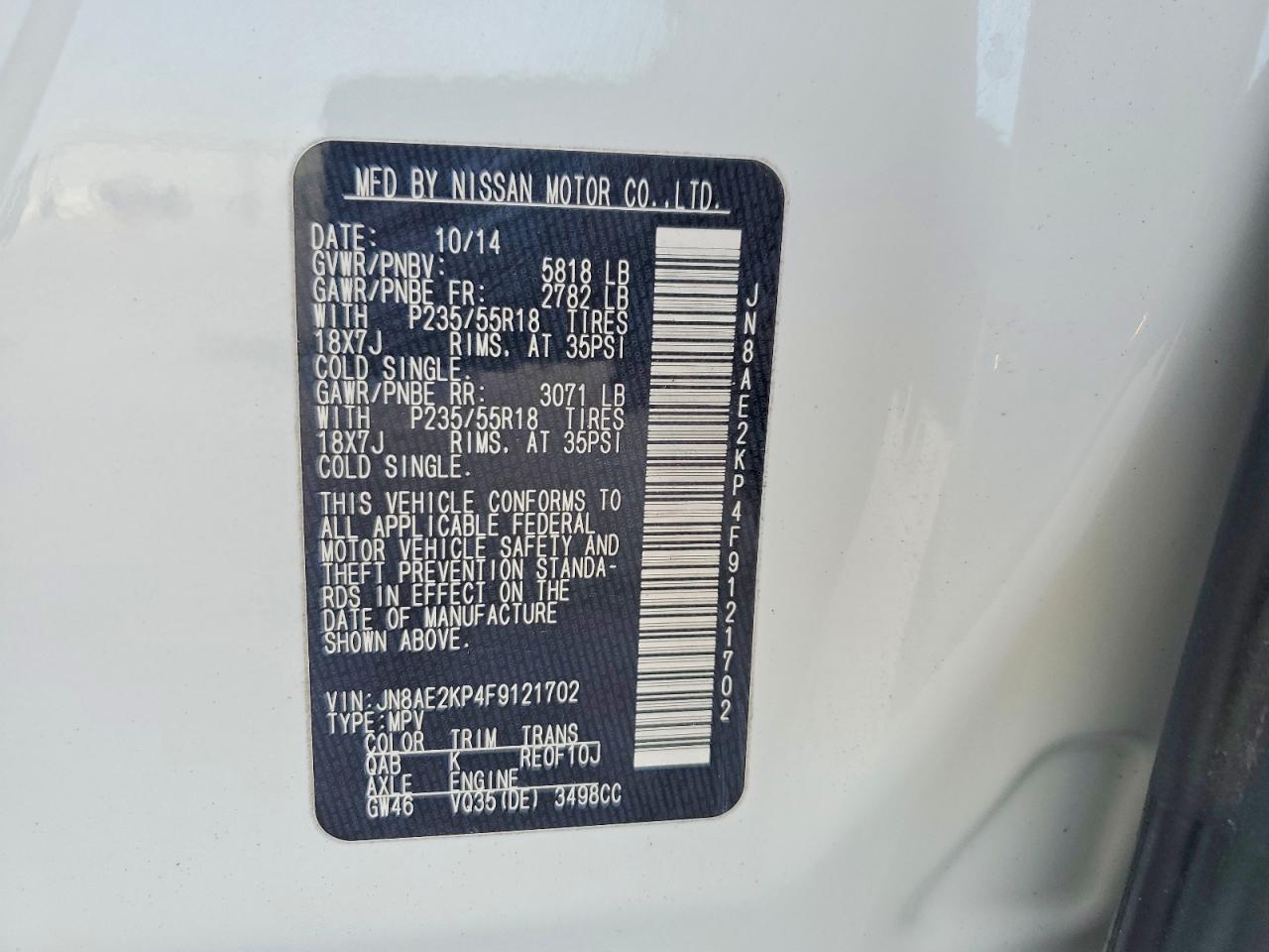 Nissan Quest 3.5 Sl