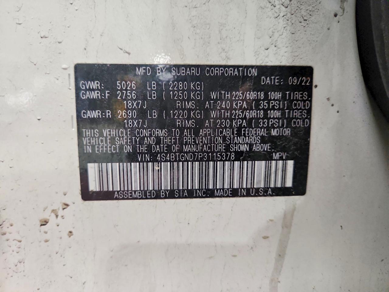 Subaru Outback Limited Xt