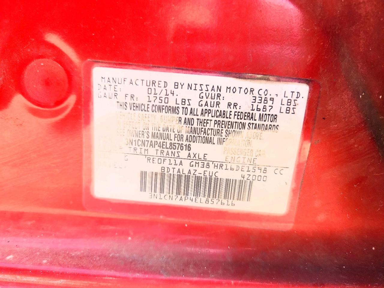 Nissan Versa 1.6 S