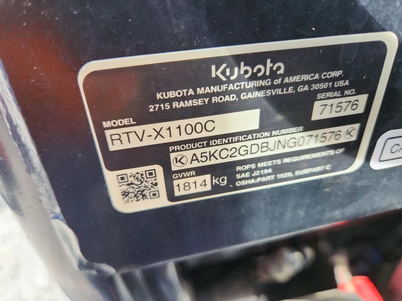 Kubota Rtv x100c