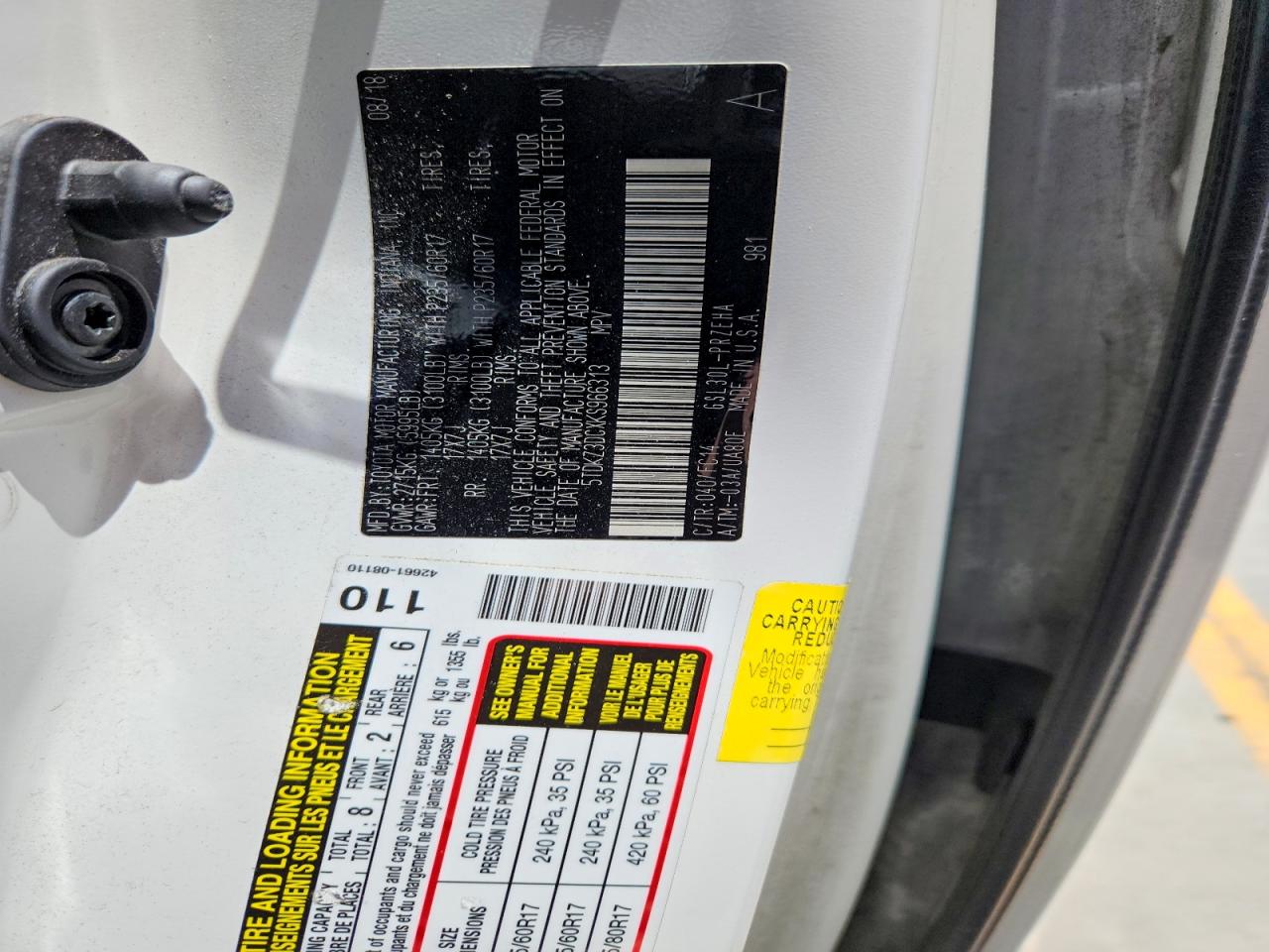 Toyota Sienna Le/xle