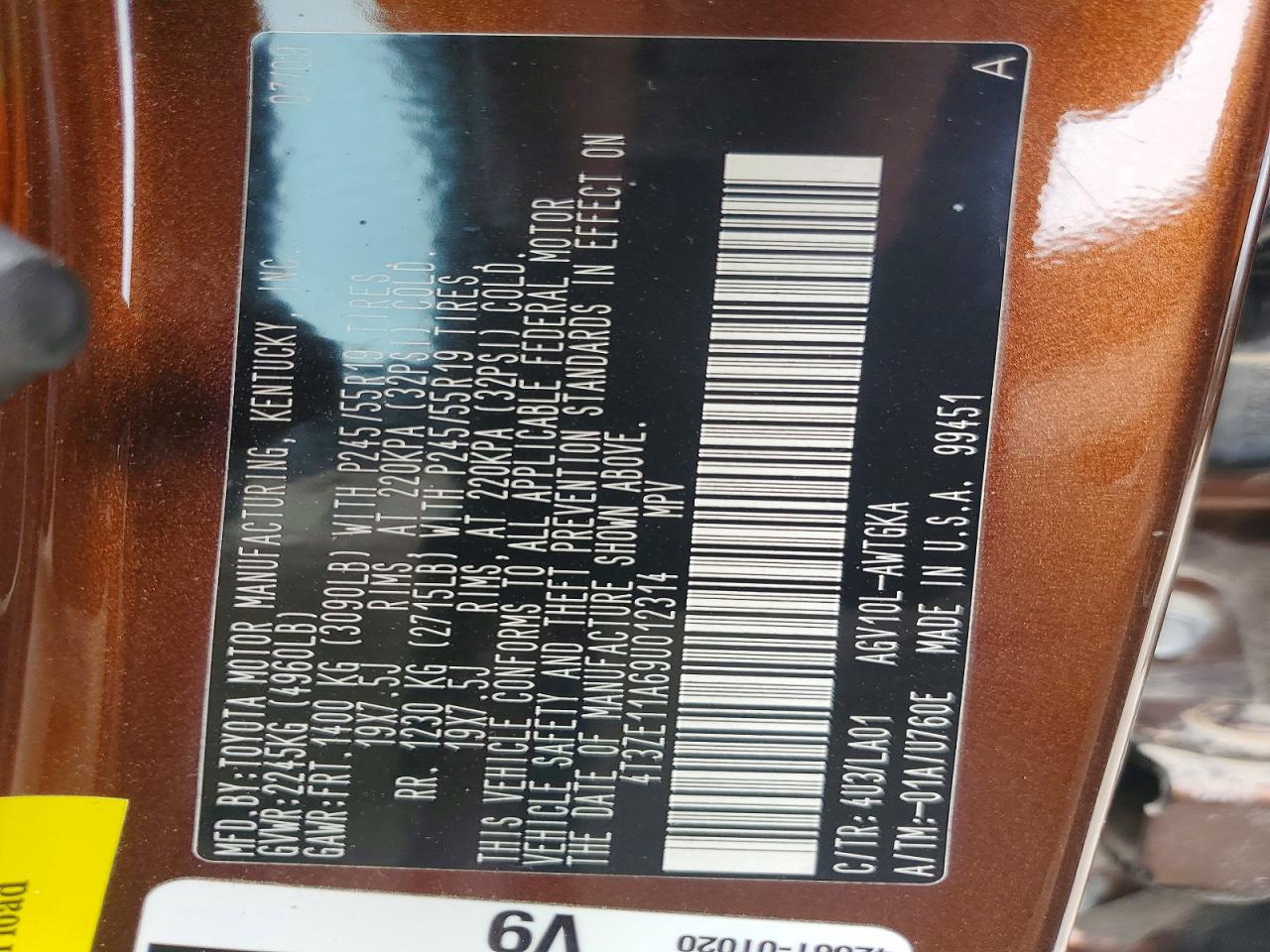 Toyota Venza Fwd 4cyl