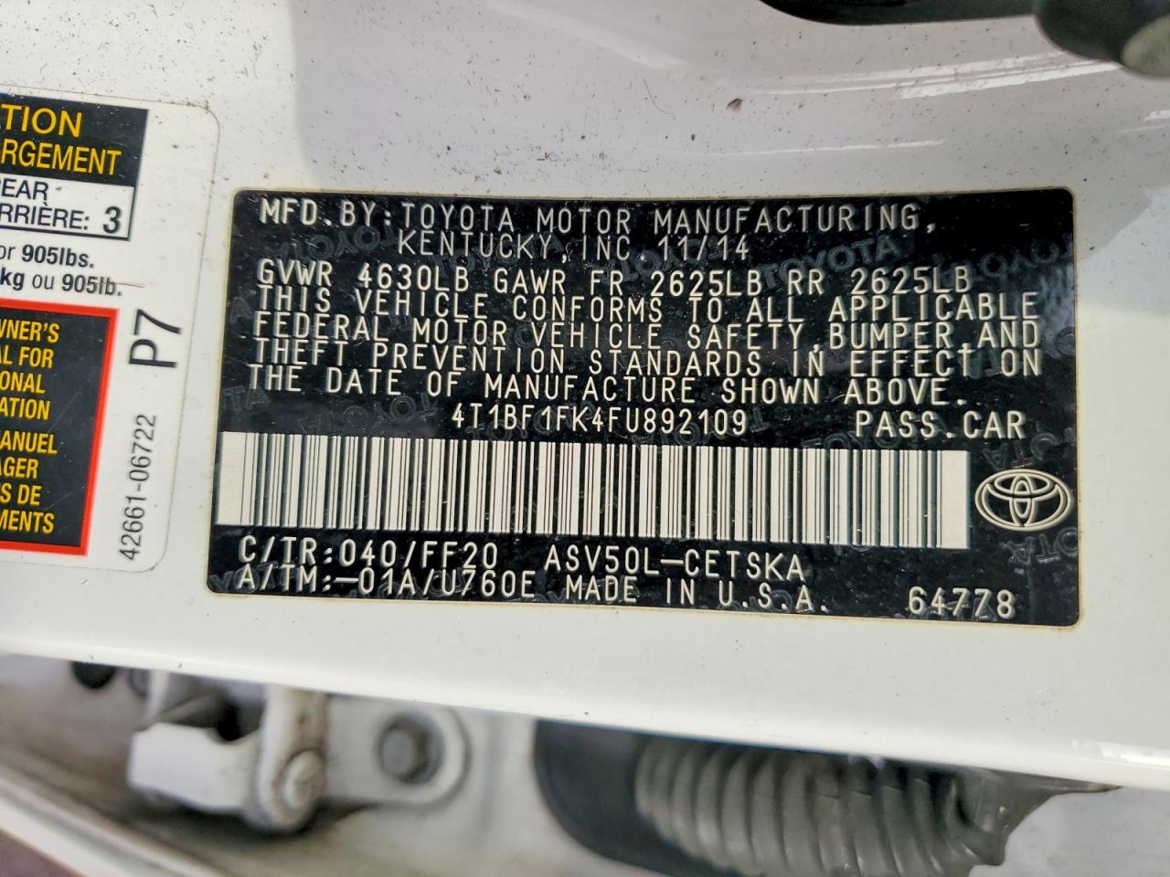 Toyota Camry Le
