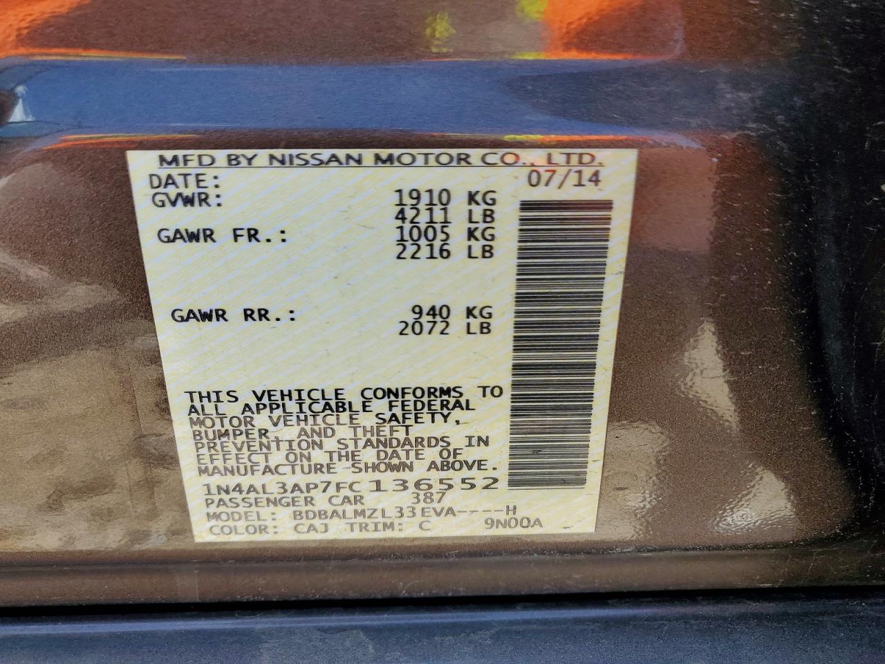 Nissan Altima 2.5 Sv