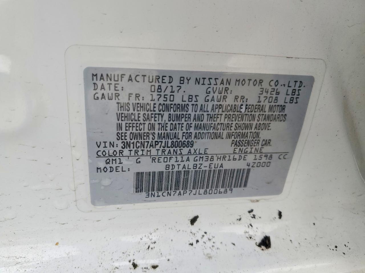Nissan Versa Sv