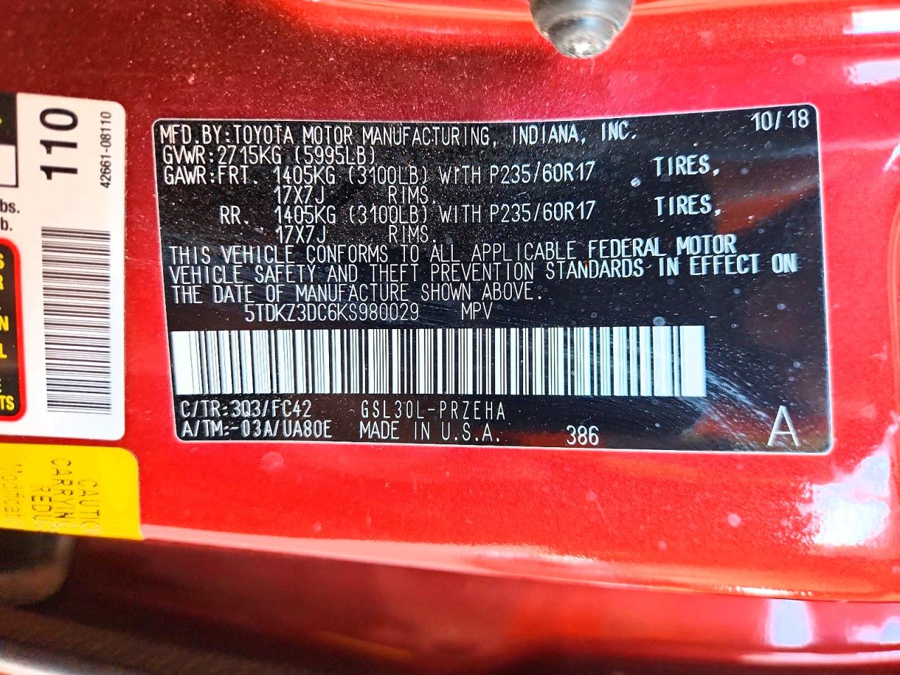 Toyota Sienna Le