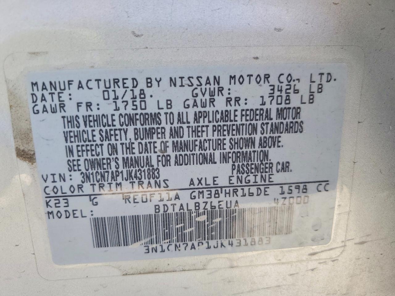 Nissan Versa Sv
