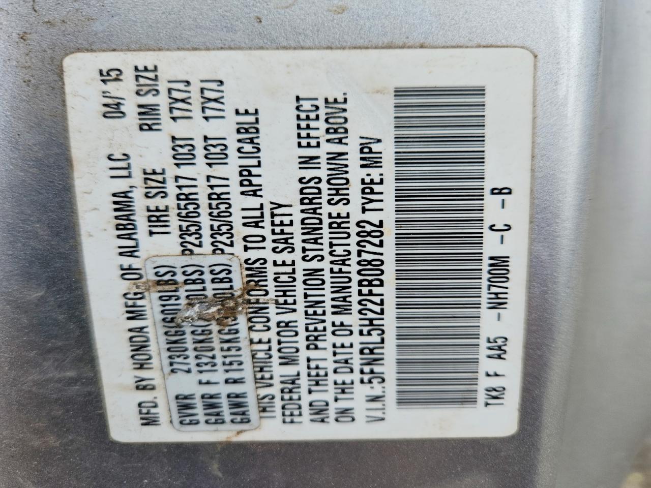 Honda Odyssey Lx