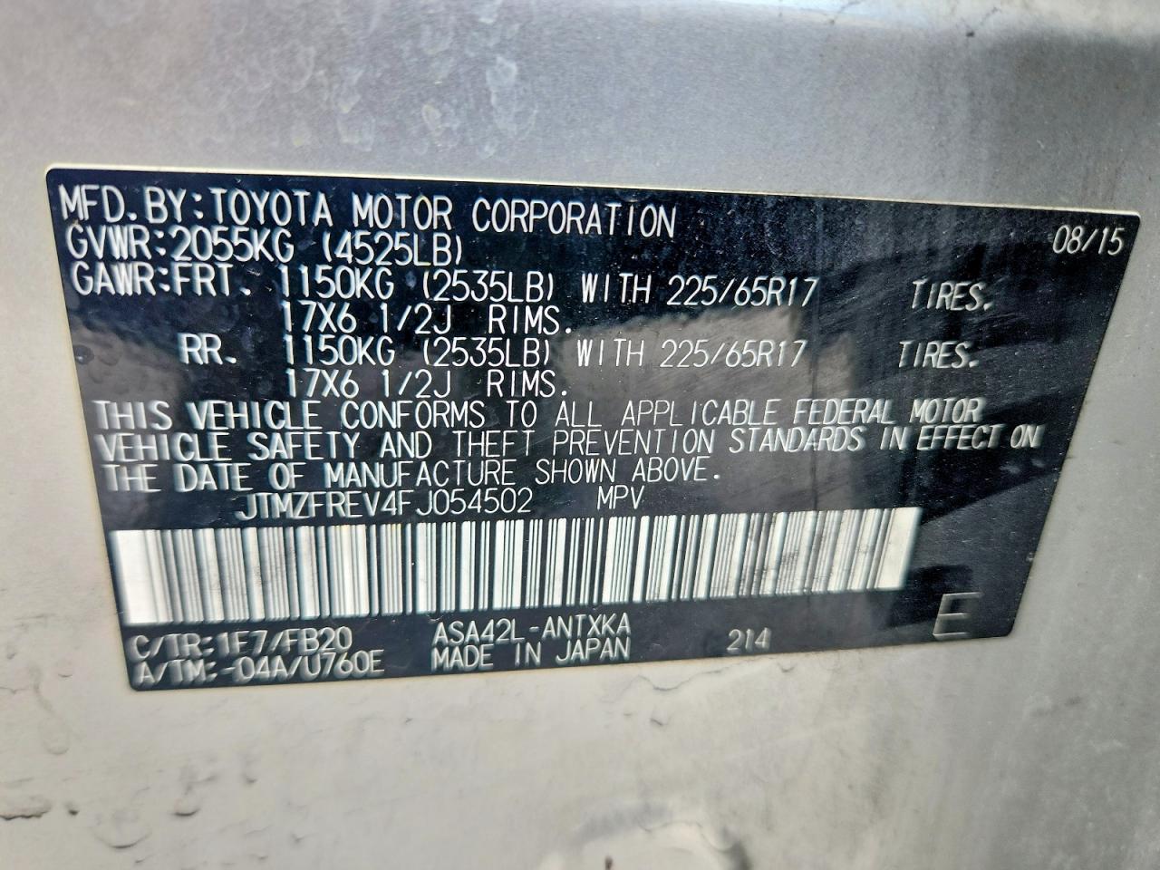 Toyota RAV4 Le
