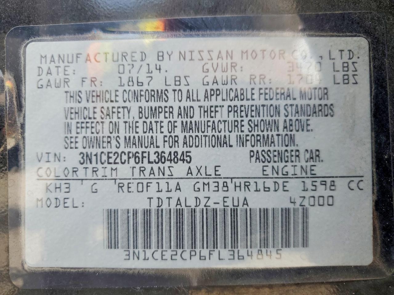 Nissan Versa Sv