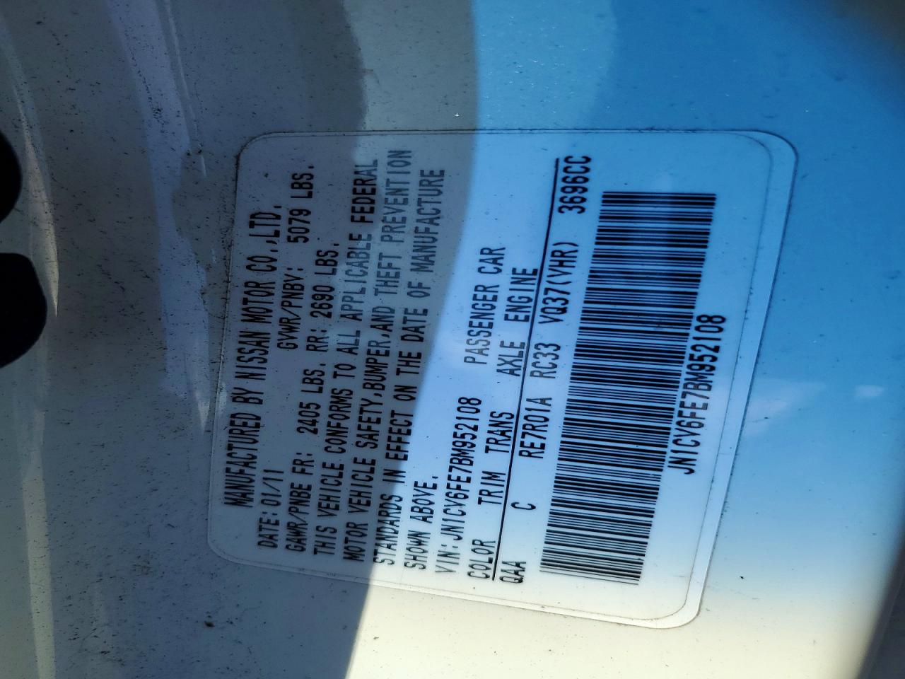 INFINITI G37 Conver Base