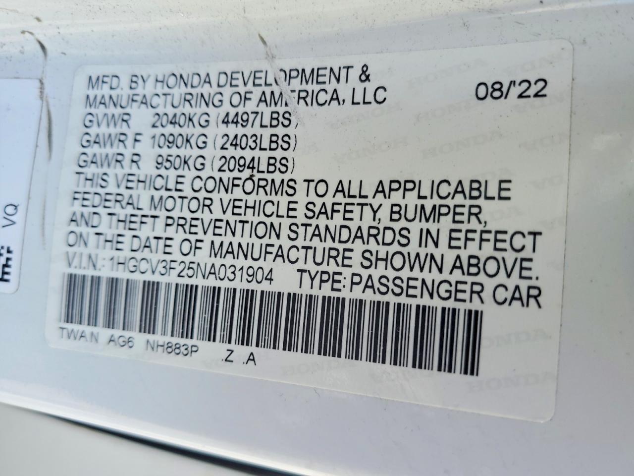 Honda Accord Hybrid Sport