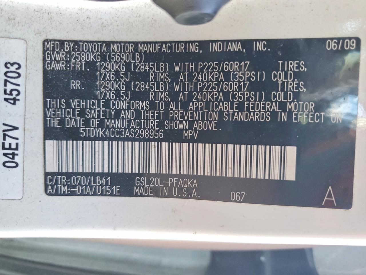 Toyota Sienna Xle Limited