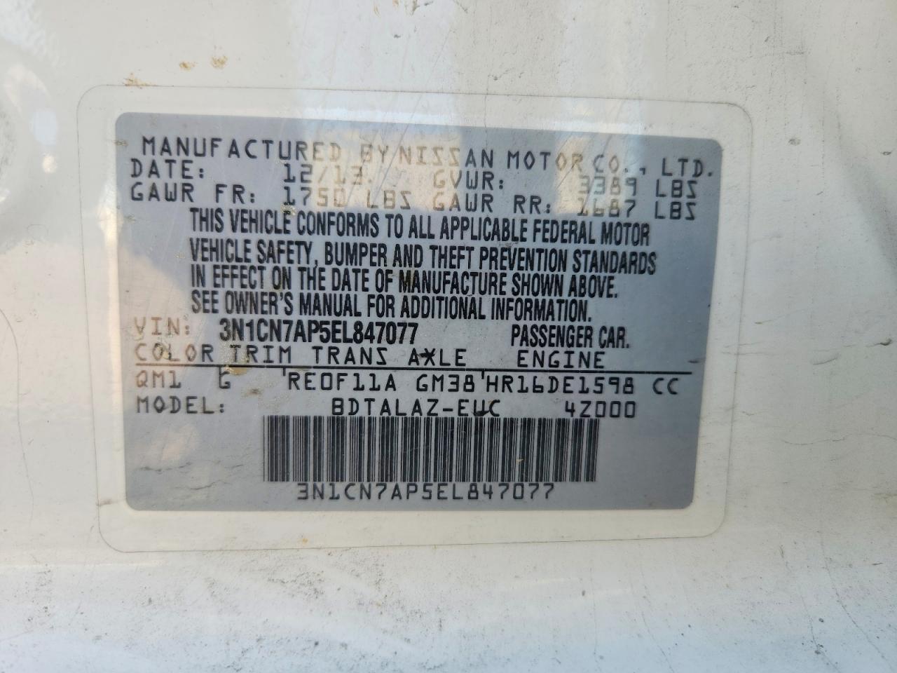 Nissan Versa 1.6 S Plus