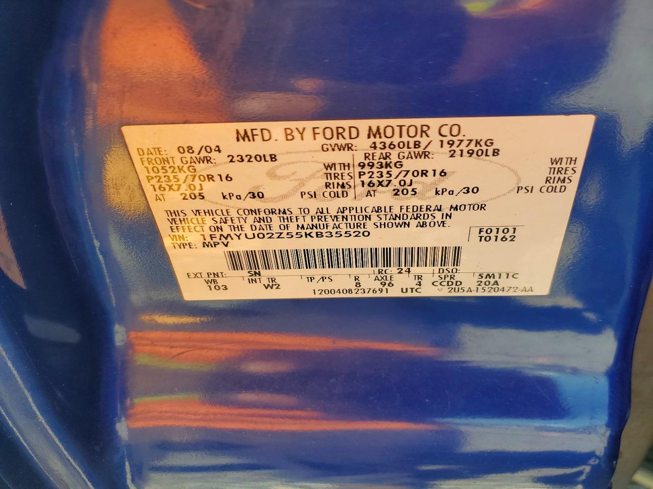 Ford Escape Xls
