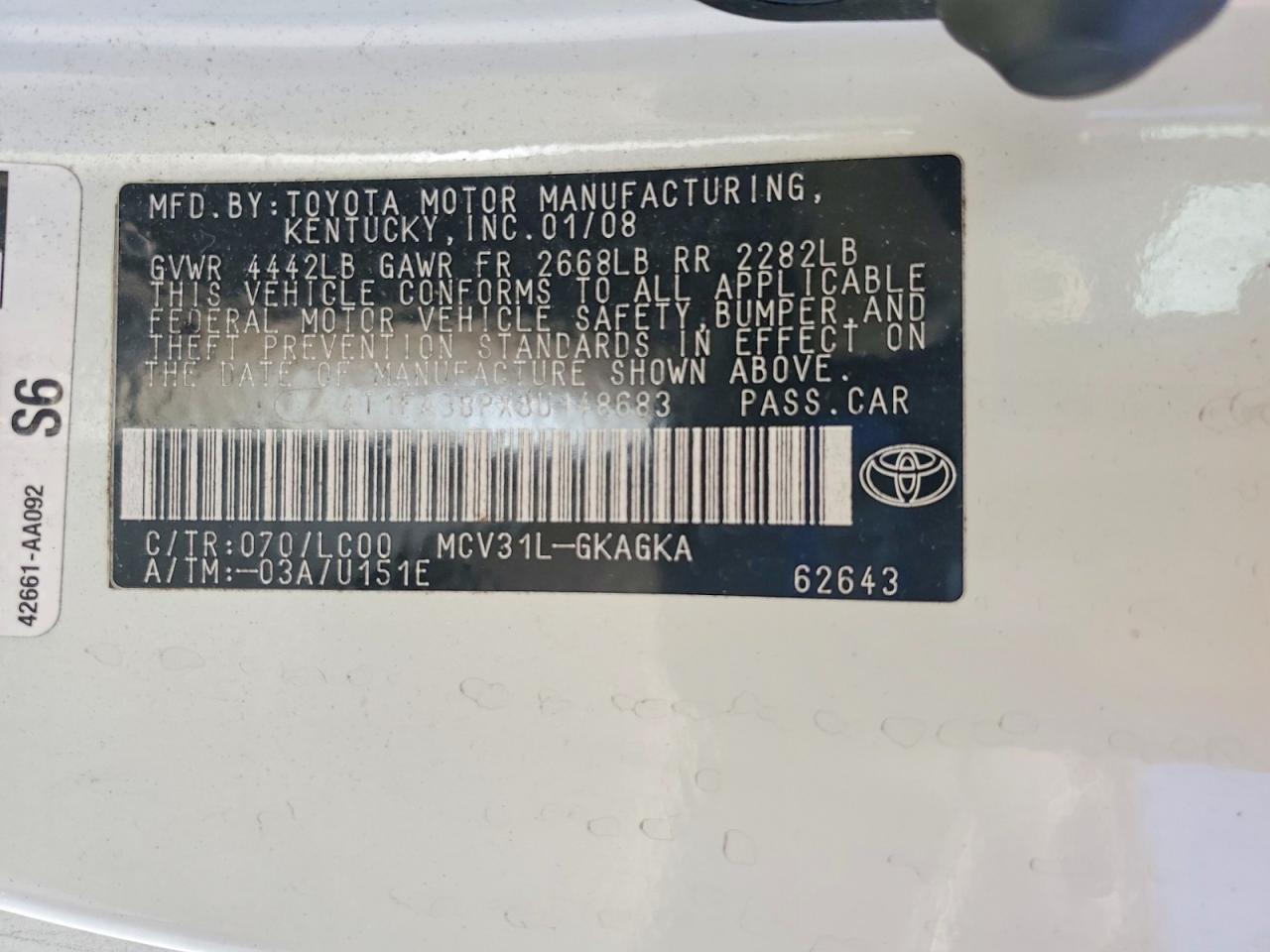 Toyota Camry Sle V6
