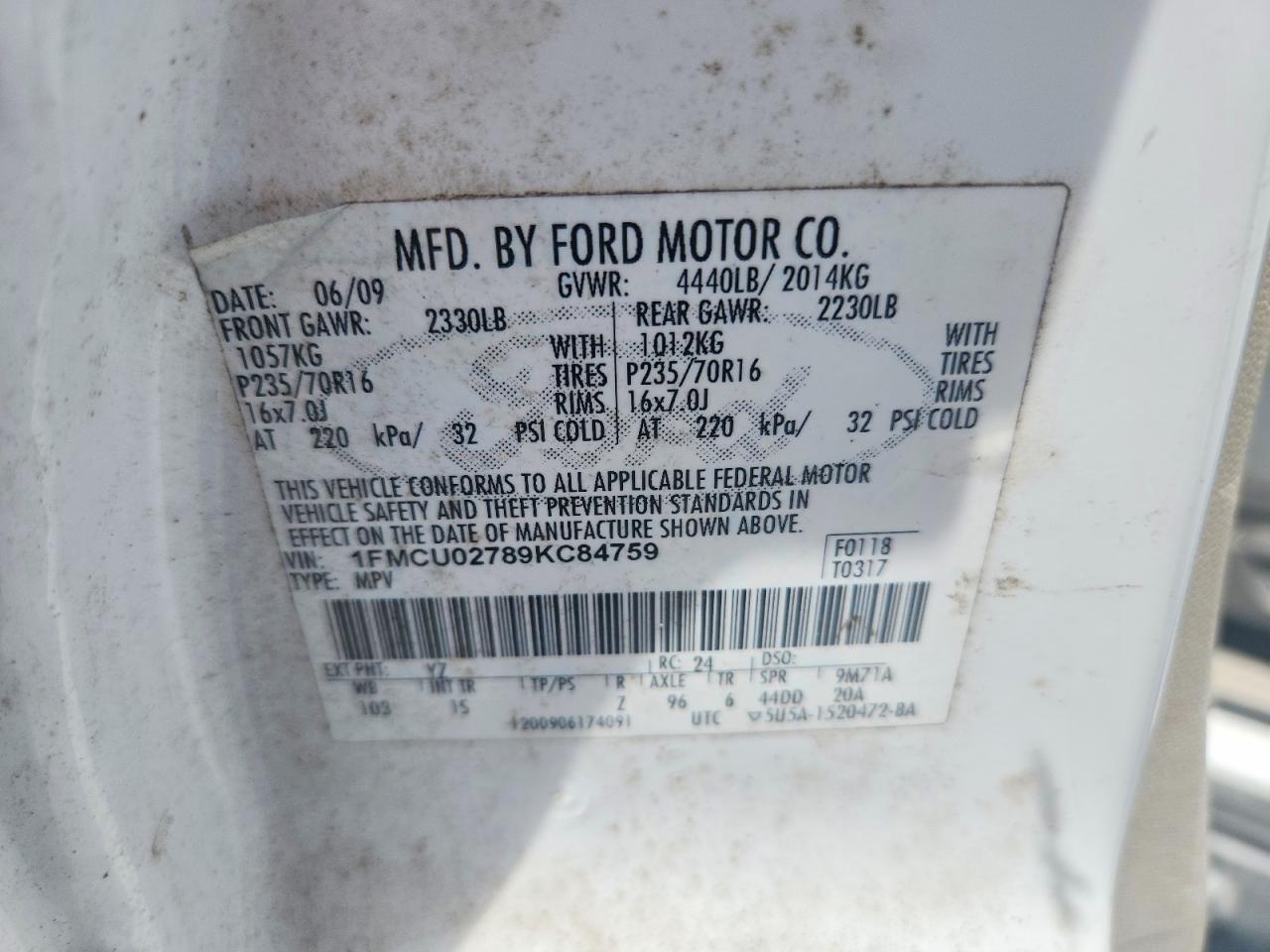 Ford Escape Xls