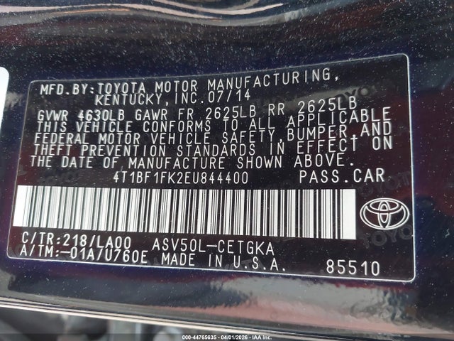Toyota Camry Xle