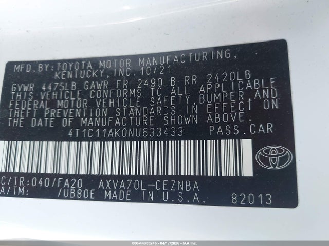 Toyota Camry Le