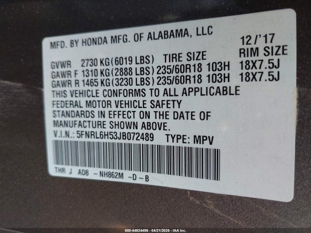 Honda Odyssey Ex