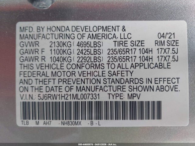 Honda CR-V 2wd Lx