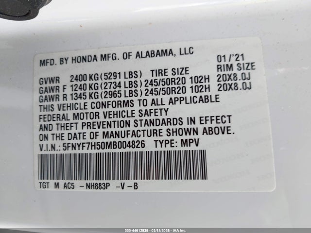 Honda Passport 2wd Ex-l