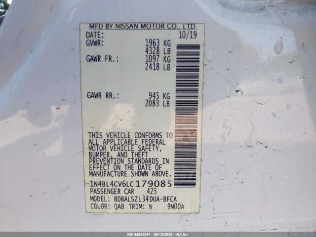 Nissan Altima Sr Fwd