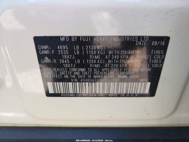 Subaru Outback 2.5i Touring