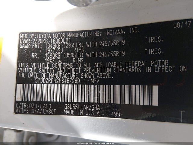 Toyota Highlander Limited Platinum