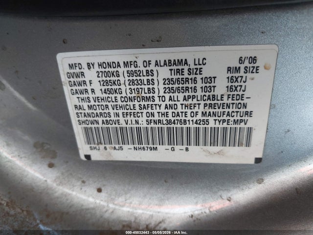 Honda Odyssey Ex