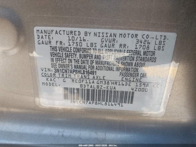 Nissan Versa 1.6 Sv